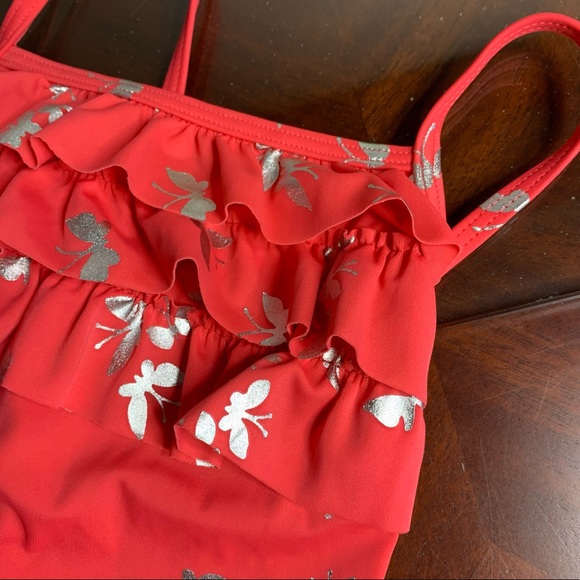 Girl’s Land’s End Metallic Butterfly Swimsuit - Picture 2 of 10